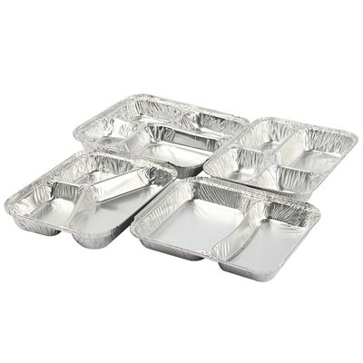 800 ml Aluminiumfolie lunchbox 230mm*175mm*38mm Groothandel Container bak Vierkante pannen Hoogwaardige 2 rooster