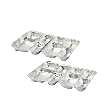 Compartiment Gescheiden aluminiumfolie Lunchbox Hoogtemperatuurbestendige
