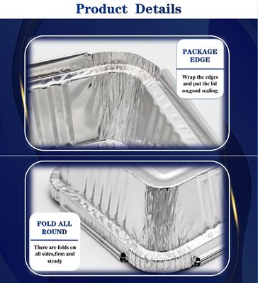 Warmtebestendige, milieuvriendelijke, aanpasbare aluminiumfolie lunchboxen en voedselcontainers voor voedselverpakkingen