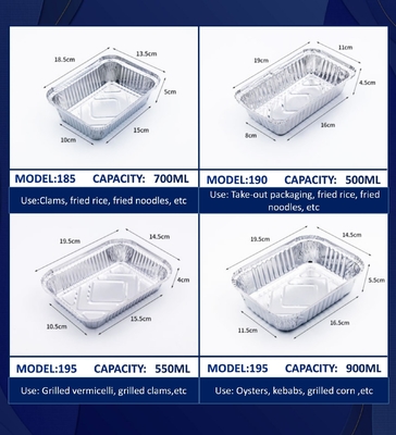 Hoge kwaliteit Groothandel Op maat gemaakte verpakkingen voor levensmiddelen voor eenmalig gebruik van recyclage Aluminiumcontainers Blokken met tinfolie Restauranten Aluminiumfoliebak