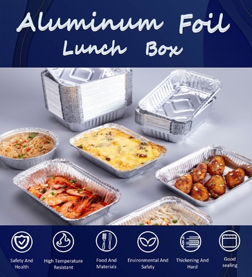 Hoge kwaliteit Groothandel Op maat gemaakte verpakkingen voor levensmiddelen voor eenmalig gebruik van recyclage Aluminiumcontainers Blokken met tinfolie Restauranten Aluminiumfoliebak