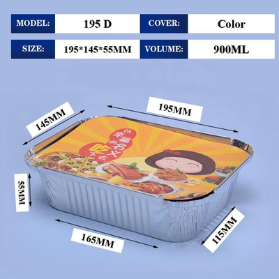 Eenmalig aluminiumfolie lunchdoosje kleine hotpot takeout pot met gegrilde vis aluminiumfolie maaltijd verwarmd