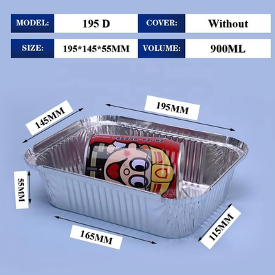 Eenmalig aluminiumfolie lunchdoosje kleine hotpot takeout pot met gegrilde vis aluminiumfolie maaltijd verwarmd