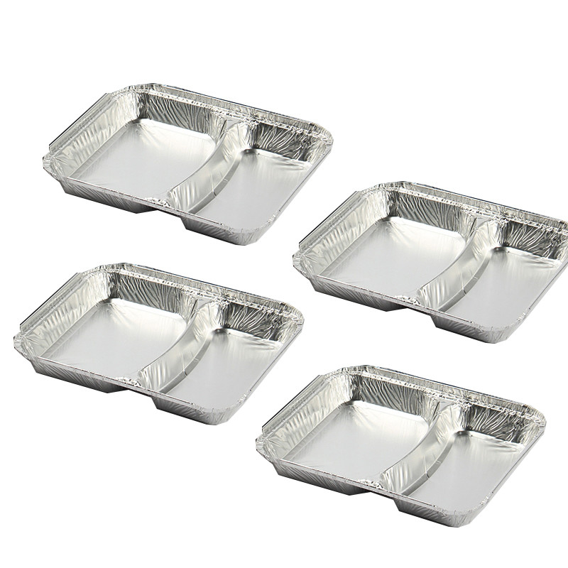 Op maat gemaakte verpakkingen voor levensmiddelen voor eenmalig gebruik, recyclabel, aluminiumcontainers, blikfolie, eetgerei, aluminiumfoliebak