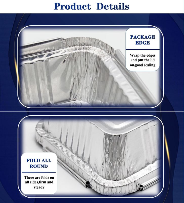 Warmtebestendige en hygiënische voedselcontainers van aluminiumfolie voor een handige opslag van voedsel